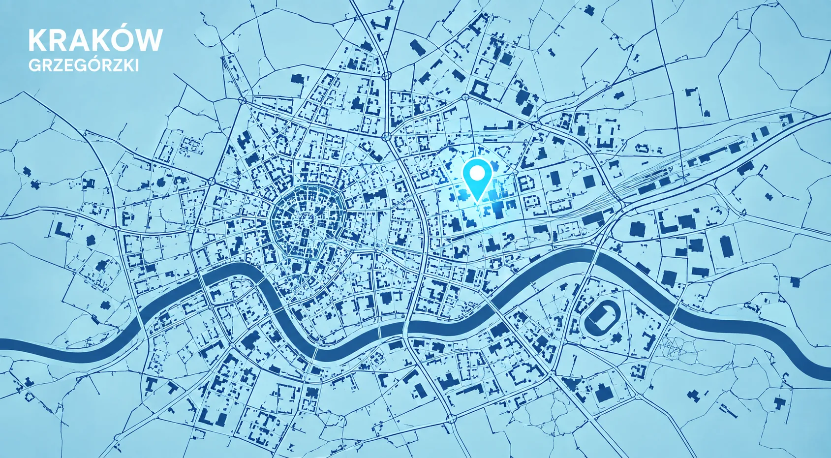 Map showing the DSRK head office in Kraków, Poland